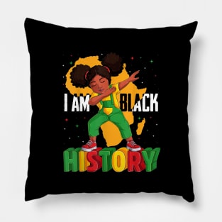 Girl Dabbing I Am Black History Kids Women Black History Month Pillow