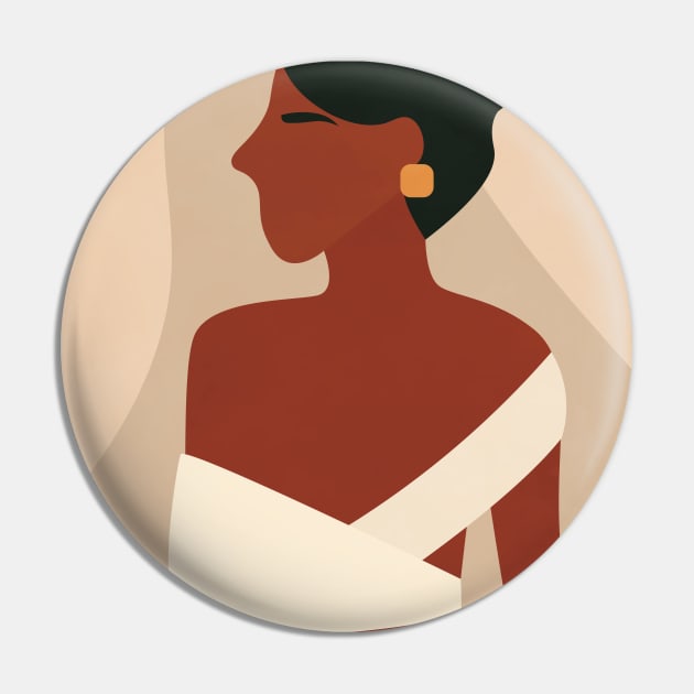 Woman Back, Dress, Boho, Fashion Print 1 Pin by Colorable