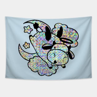 Holographic Sparkle Angel Cow Tapestry