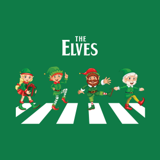 Christmas Elves Abbey Road Parody T-Shirt