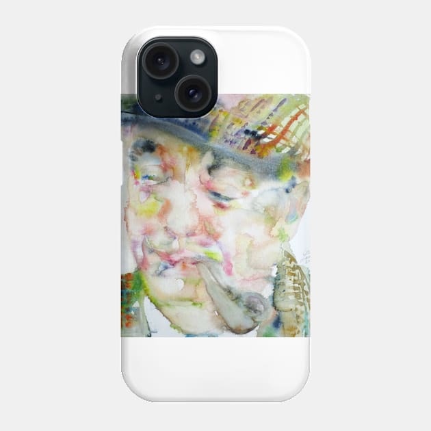 PABLO NERUDA - watercolor portrait.1 Phone Case by lautir