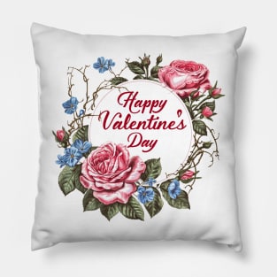 Realistic Green Vine: Happy Valentine's Day T-Shirt Pillow