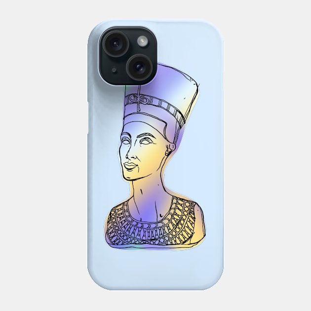 Nefertiti with holographic degradation Phone Case by LauraBustos