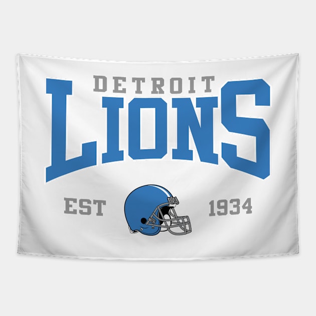 Retro Detroit Football Tapestry by genzzz72