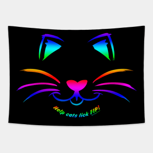 Help Cats Lick FIP Rainbow Bridge version Tapestry