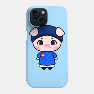 Cute Little Piggy in Ao dai ngu than for men Phone Case