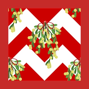 christmas chevron mistletoe T-Shirt