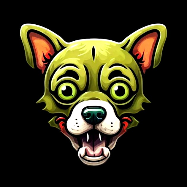 Zombie Dog Head Art by Sugarori