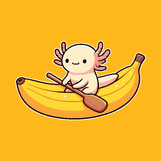 axolotl funny on Banana Canoe T-Shirt