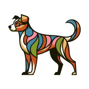 Pop art dog illustration. cubism illustration of a dog T-Shirt