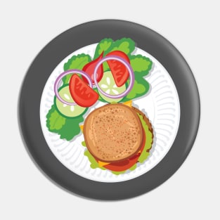 Burger and Veggies Pin