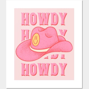 Let's Go Girls | Pink Cowboy Cowgirl Rodeo Hat Preppy Aesthetic  Bachelorette Party | HOWDY Y'ALL | White Background | Greeting Card