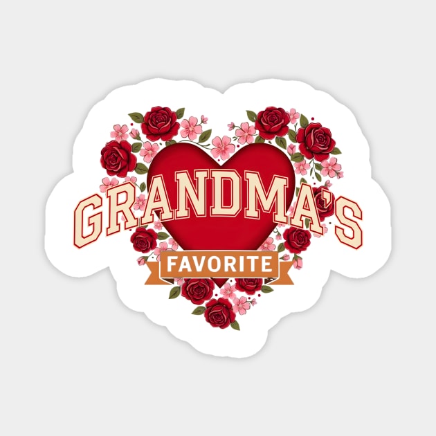 Grandma's Favorite Floral Heart Magnet by ArtistTee ⭐⭐⭐⭐⭐