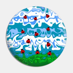 Nature Summer Ladybug Abstract Pin