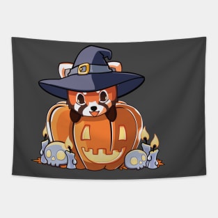 Red panda in a pumpkin Tapestry