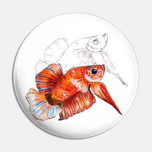 goldfish watercolor Pin