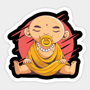 Baby Buddha Stickers Teepublic Baby buddha on lotus, buddhism buddhist meditation bhikkhu, children's cartoon character buddhism, love, cartoon character, culture png. teepublic