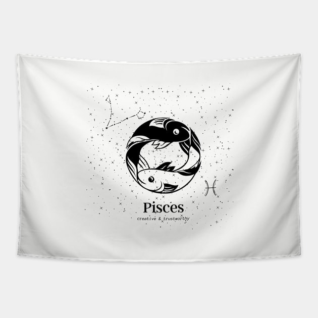 Pisces Tapestry by JM ART