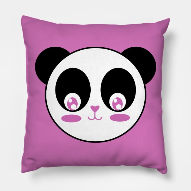 Kawaii Cute Panda Pattern Pillow by TintedRed