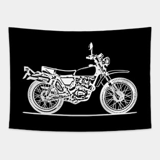 XL250 Motorcycle White Sketch Art Tapestry