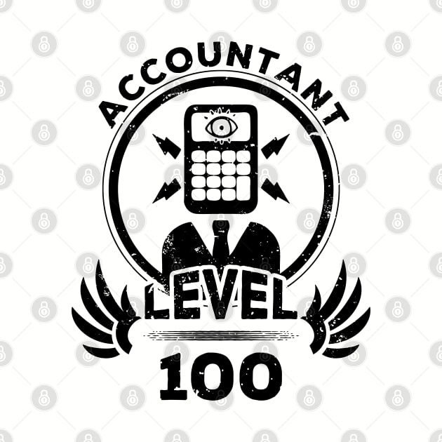 Level 100 Accountant Accountancy Fan Gift by atomguy