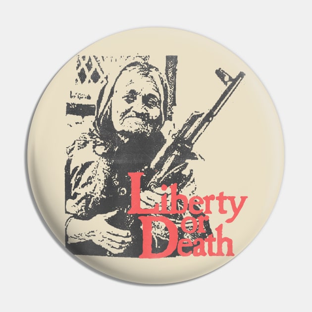 vintage retro liberty or death Pin by psninetynine