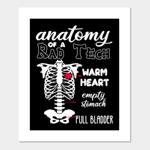 Anatomy Of A Rad Tech Warm Heart Empty Stomach Full Bladder Tshirt Anatomy Of A Rad Tech Posters And Art Prints Teepublic Uk