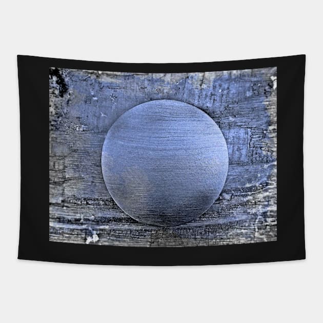 Round Textured "Wooden" Composition In Blue. Blue Dots Pattern. Tapestry by SpieklyArt