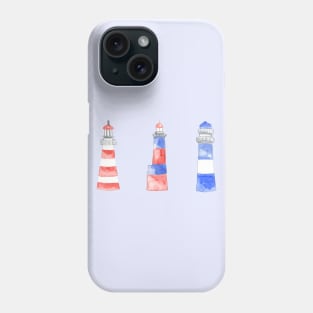 Watercolor Beach Lighthouses Phone Case