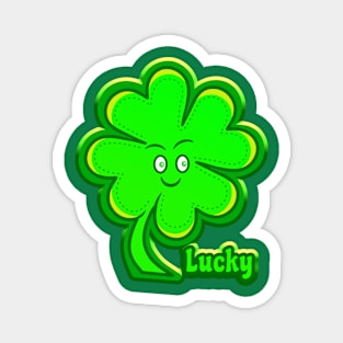 Lucky 4 Leaf Clover 2 (3D-ish) Magnet