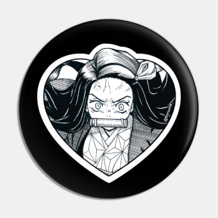 Nezuko Heart Pin