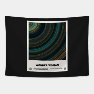 minimal_Wonder_Woman Abstract Circular Art Movie Tapestry