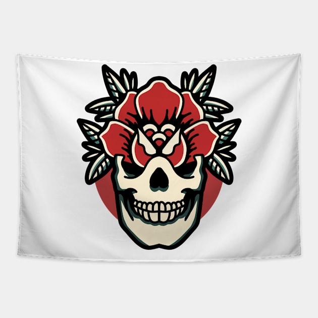 skull rose Tapestry by donipacoceng