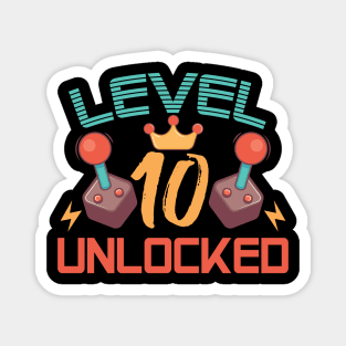 Level 10 Unlocked Gamers Birthday Gift Level 10 Gaming Gift Magnet