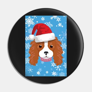 Christmasy King Charles Cavalier Spaniel Pin