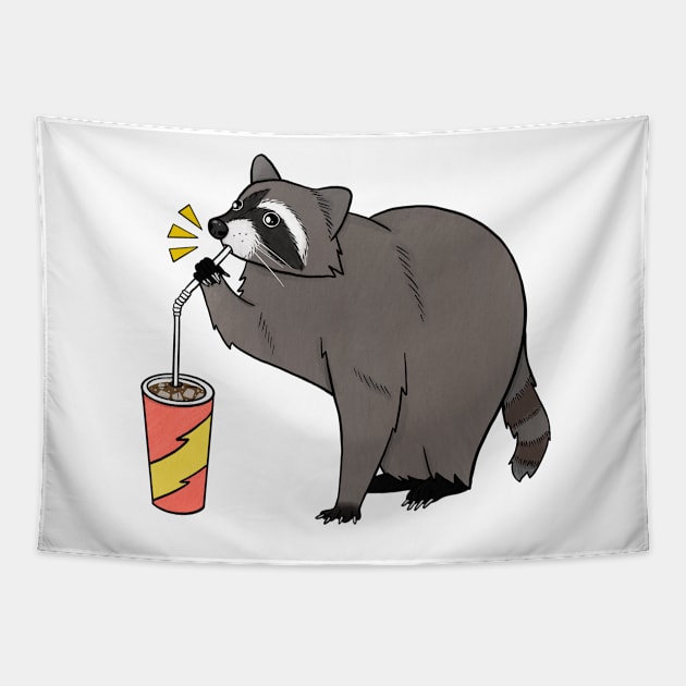 CUTE Soda Raccoon Tapestry by astonishingemma