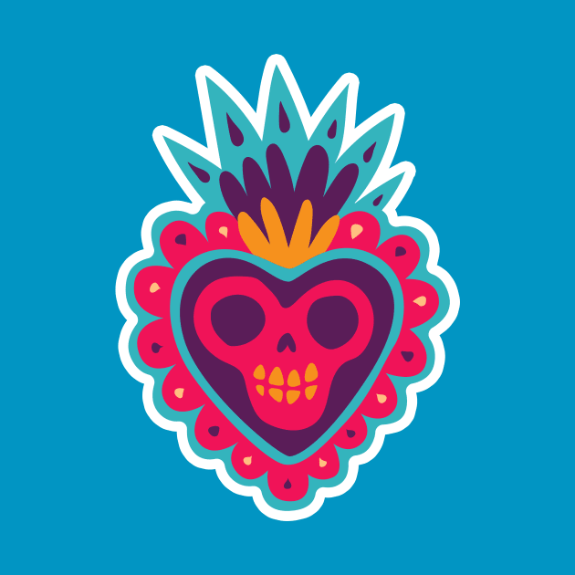 Dia de los Muertos Corazon // Day of the Dead Heart by SLAG_Creative