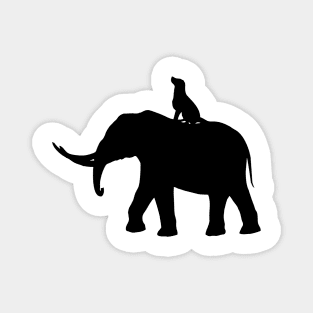 elephant and dog sitting Magnet