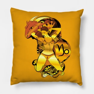 Gold Capricorn Beauty Pillow