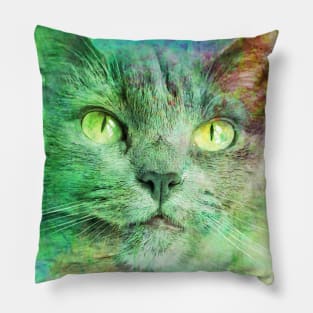 Abstract Art With Beautiful Cat Pillow