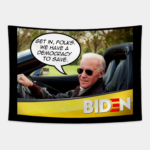 Biden Car Meme Tapestry by Tainted