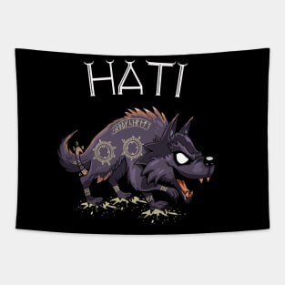 Midnight Hunter: Hati the Norse Wolf Tapestry