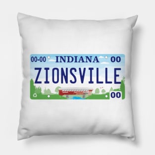 Zionsville Indiana License Plate Pillow