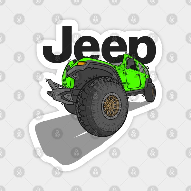 Jeep Design - Green Magnet by 4x4 Sketch