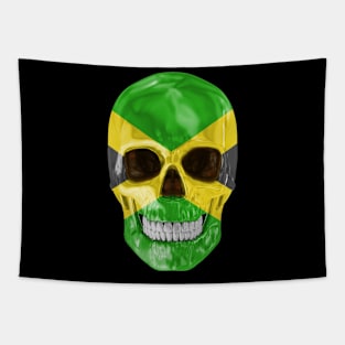 Jamaica Flag Skull - Gift for Jamaican With Roots From Jamaica Tapestry