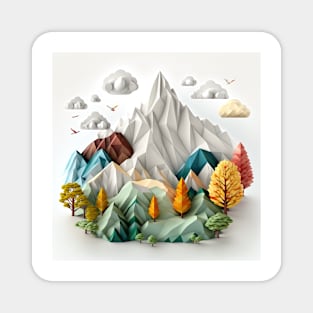 Origami mountains Magnet