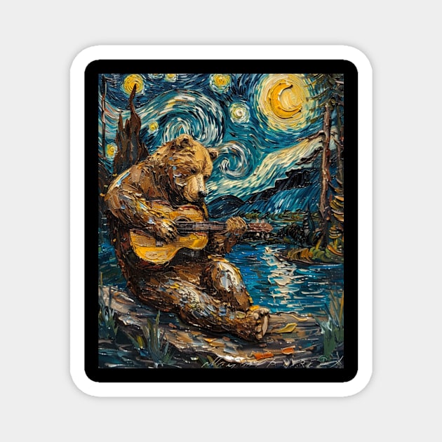 Grizzly Bear Fierce Fishers Magnet by Josephine7