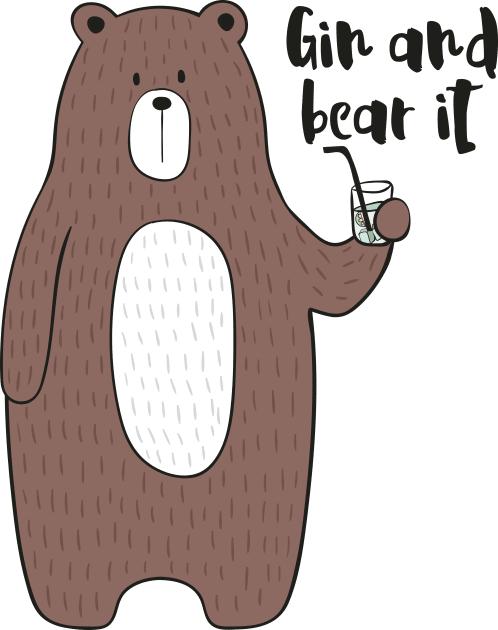 Gin and Bear It - Gin Drinker Gift Kids T-Shirt by Dreamy Panda Designs