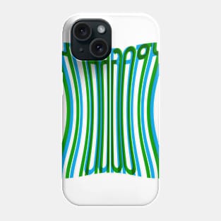 Warped Tall Typography (Blue Green) Phone Case