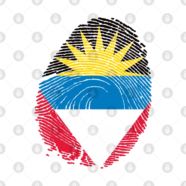 Flag of antigua barbuda in fingerprint by A Zee Marketing